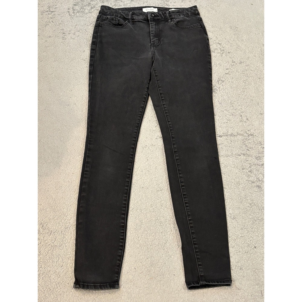 Jessica Simpson Curvy High Rise Skinny Jeans Black Denim Size 29